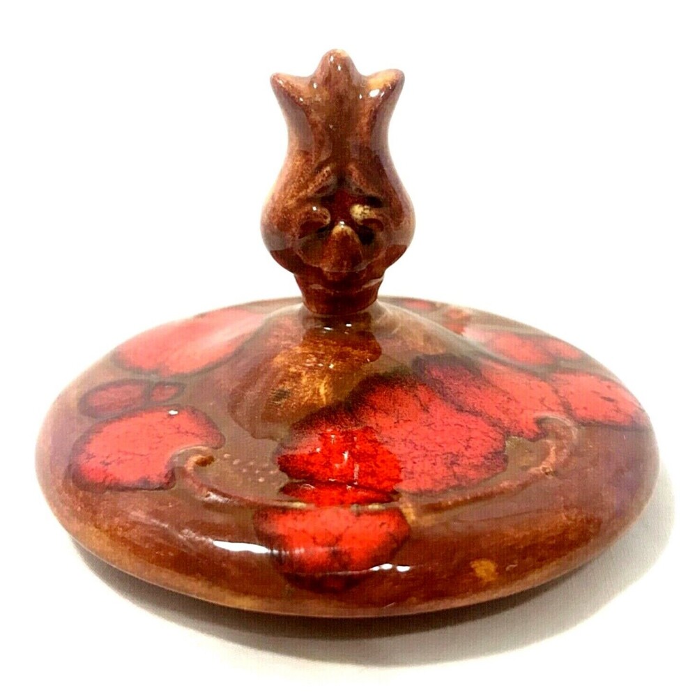 Loma Pottery Vintage Lid Sugar Bowl Replacement Drip Glaze Arts & Crafts 70s MCM